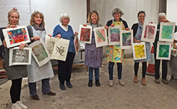 monoprinting class at Victoria Works